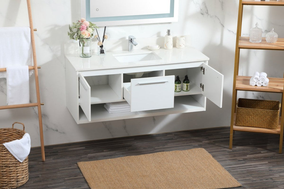 Elegant Decor Roman Bathroom Vanity White