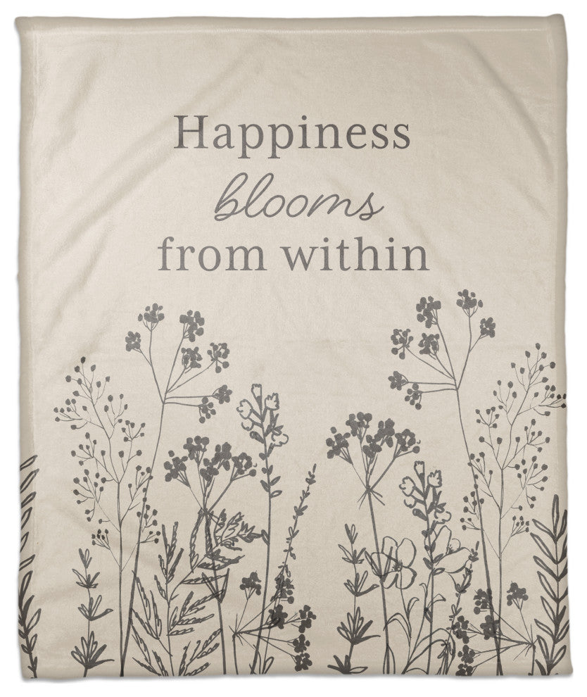 Happniess Blooms from Within 50"x60" Coral Fleece Blanket