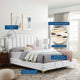 Daniella Performance Velvet Queen Platform Bed White