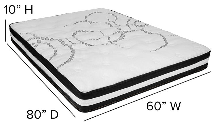 10" CertiPUR-US Foam Pocket Spring Mattress & 3" Gel Memory Foam Topper Bundle,