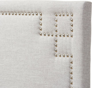 Geneva Modern Grayish Beige Fabric Upholstered King Size Headboard