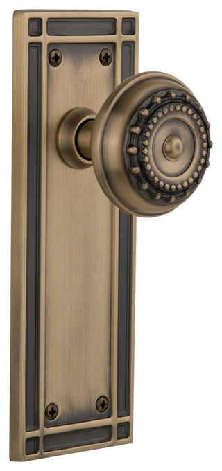 Mission Plate Privacy Meadows Knob, Antique Brass