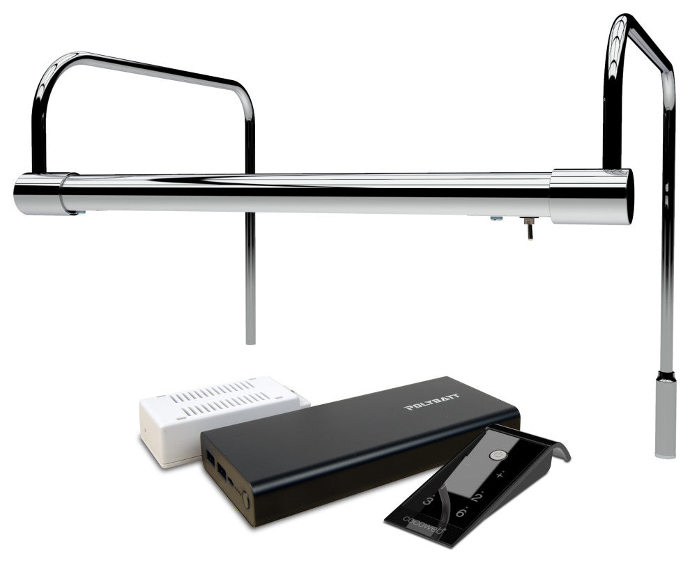 12" Tru-Slim Gallery Light, Chrome With Rechargeable Battery
