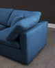 Plush Velvet / Down Standard Comfort L-Shaped Modular Sectional, Navy, 5-Piece: 2 Armless Chair, 3 Corner Chair