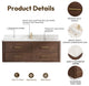 Cristo Floating Bath Vanity With Stone Top, Aged Dark Brown Oak, 55in., With Mirror