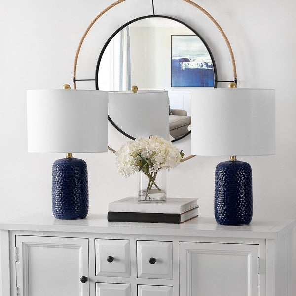 Safavieh Huxley Ceramic Table Lamp Navy Blue