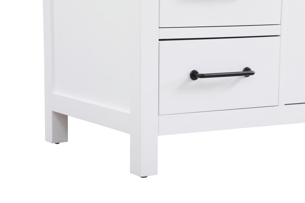 Home Living 48" Single Bathroom Vanity, White With Backsplash
