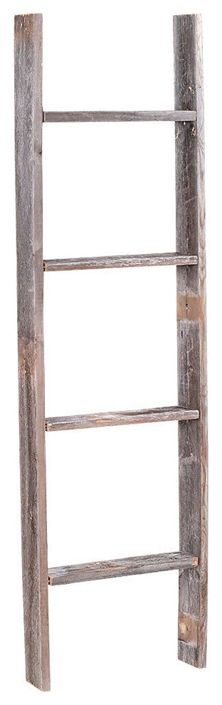Jolene Reclaimed Barn Wood Rustic Ladder, 4'