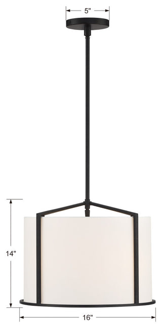 Carlyn Four Light Pendant in Black