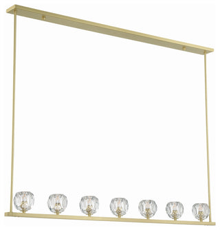 Aragon 7-Light Soft Brass Chandelier, Faceted Cut Crystal