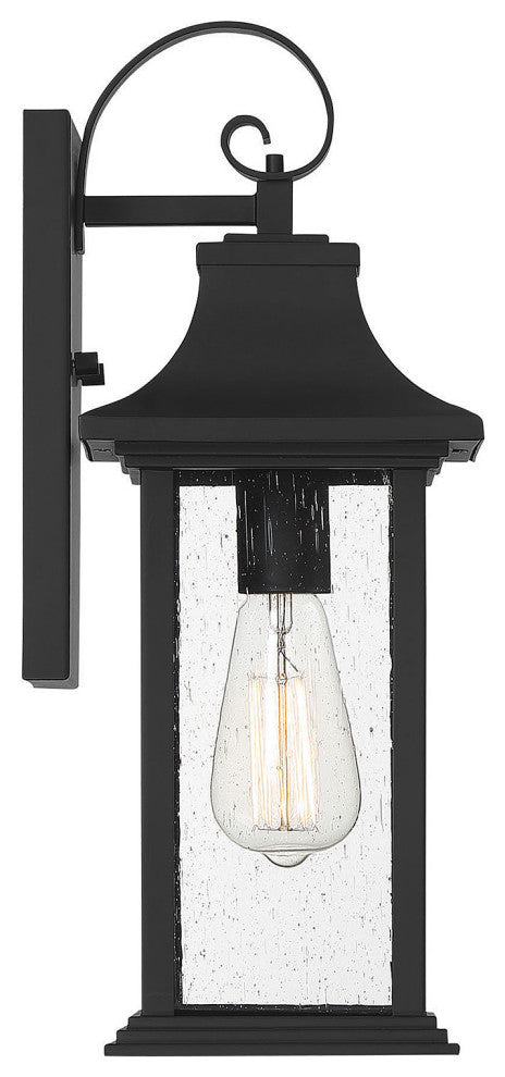 Hancock Matte Black 1-Light Outdoor Sconce, 7x17