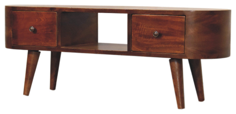 Chestnut Round Open Media Unit