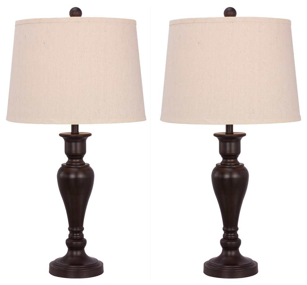 Oil Rubbed Bronze Metal Table Lamps, Set of 2, 26.5"