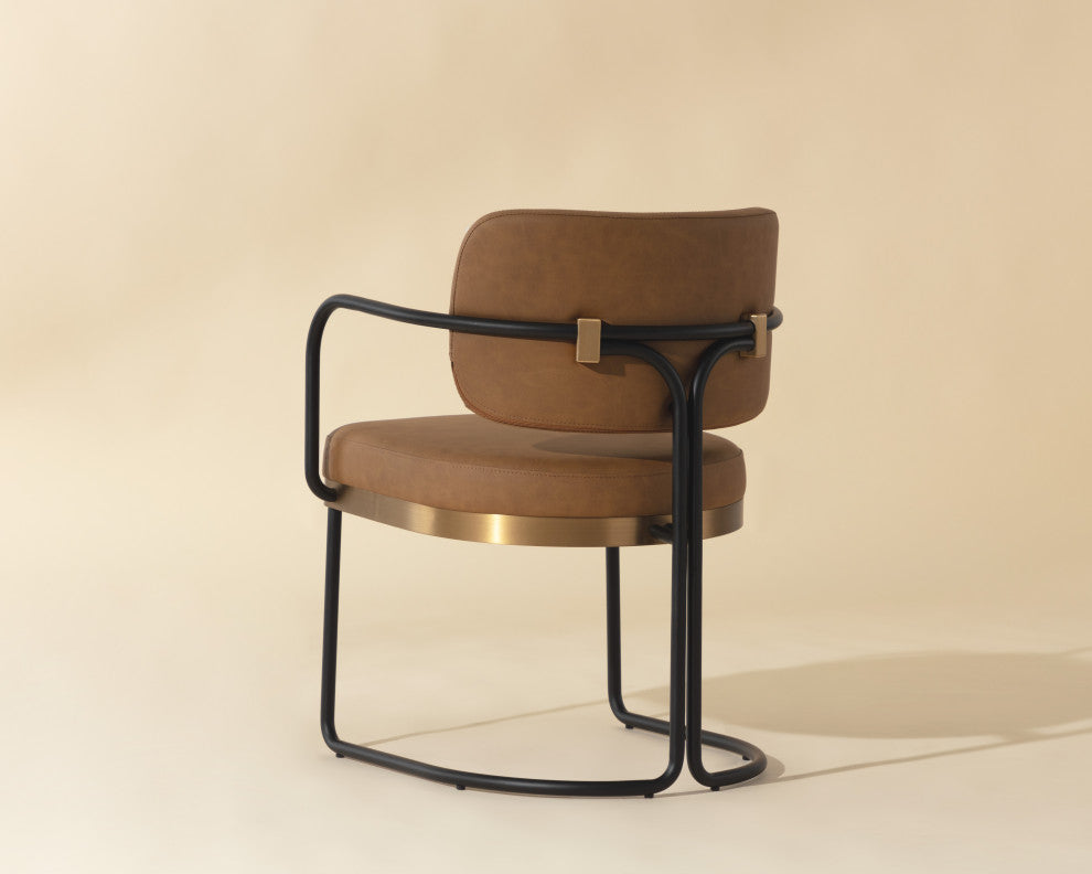 Jalen Dining Armchair, Milliken Cognac