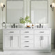 Ariel Hepburn 72" Double Rectangle Sinks Vanity, Carrara Quartz, White