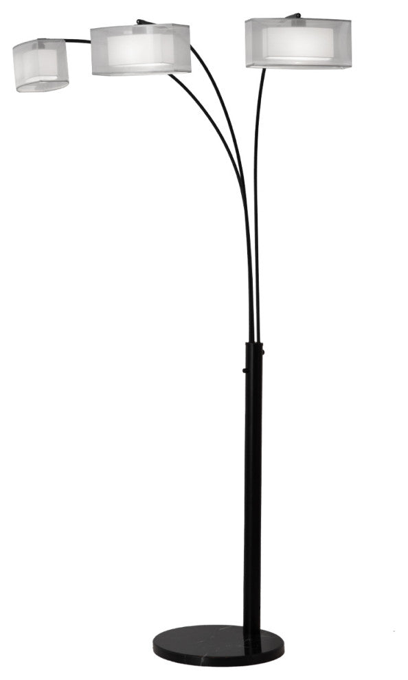 Amarillo 3 Light Arc Floor Lamp - Matte Black