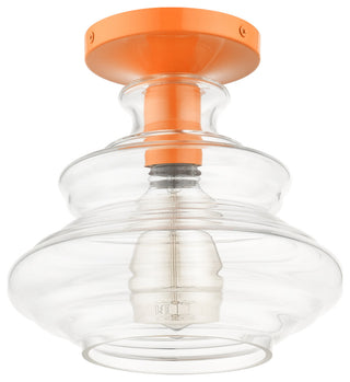 1 Light Shiny Orange Semi-Flush