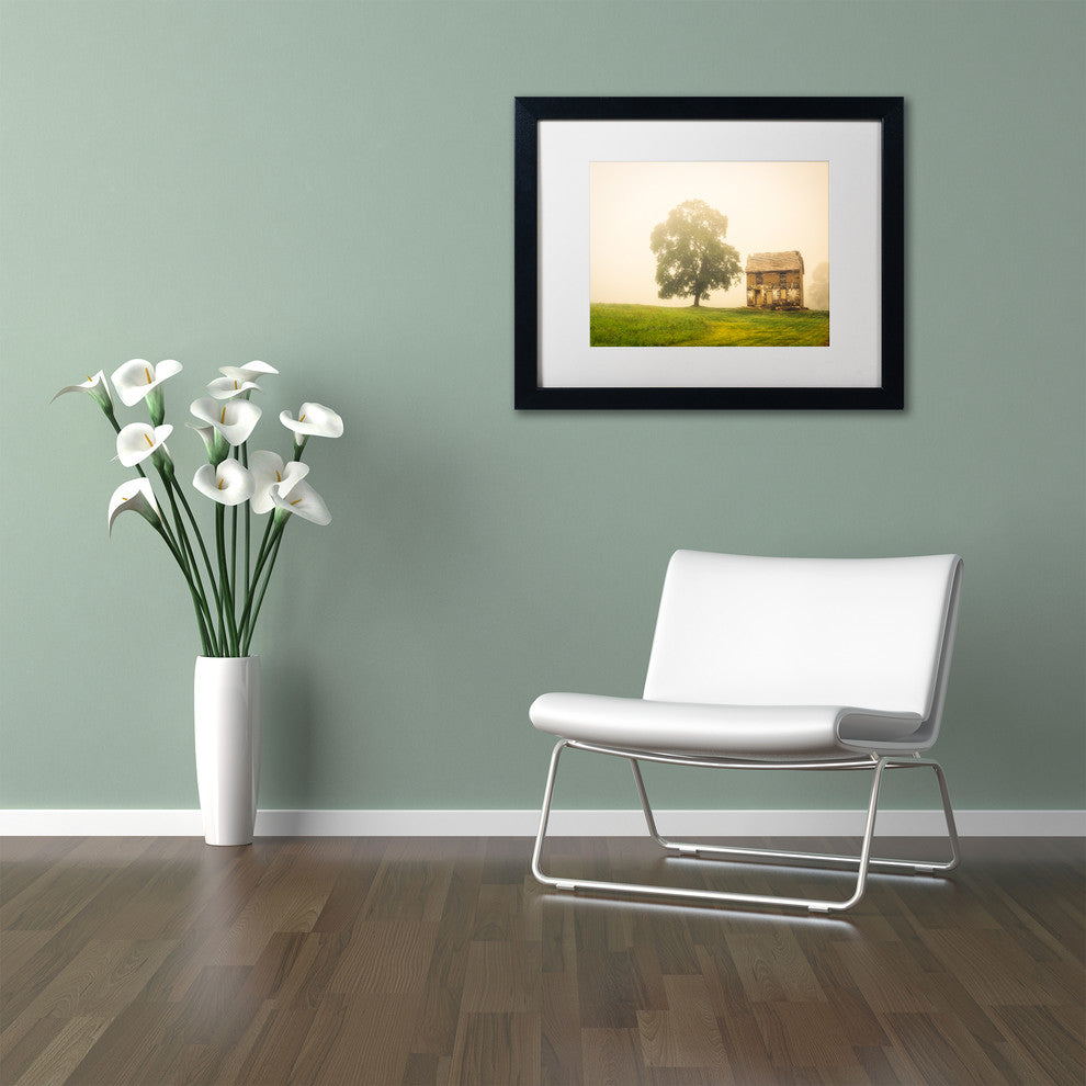 PIPA Fine Art ''Abandoned House on Adams Dam Rd'' Matted Framed Art, 14x11