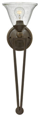 Hinkley Bolla Sconce Single Light Sconce, Olde Bronze With Clear Seedy Glass