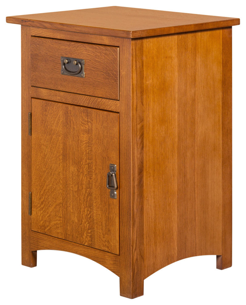 Mission Quarter Sawn Oak 1 Door, 1 Drawer Nightstand, Michael's Cherry