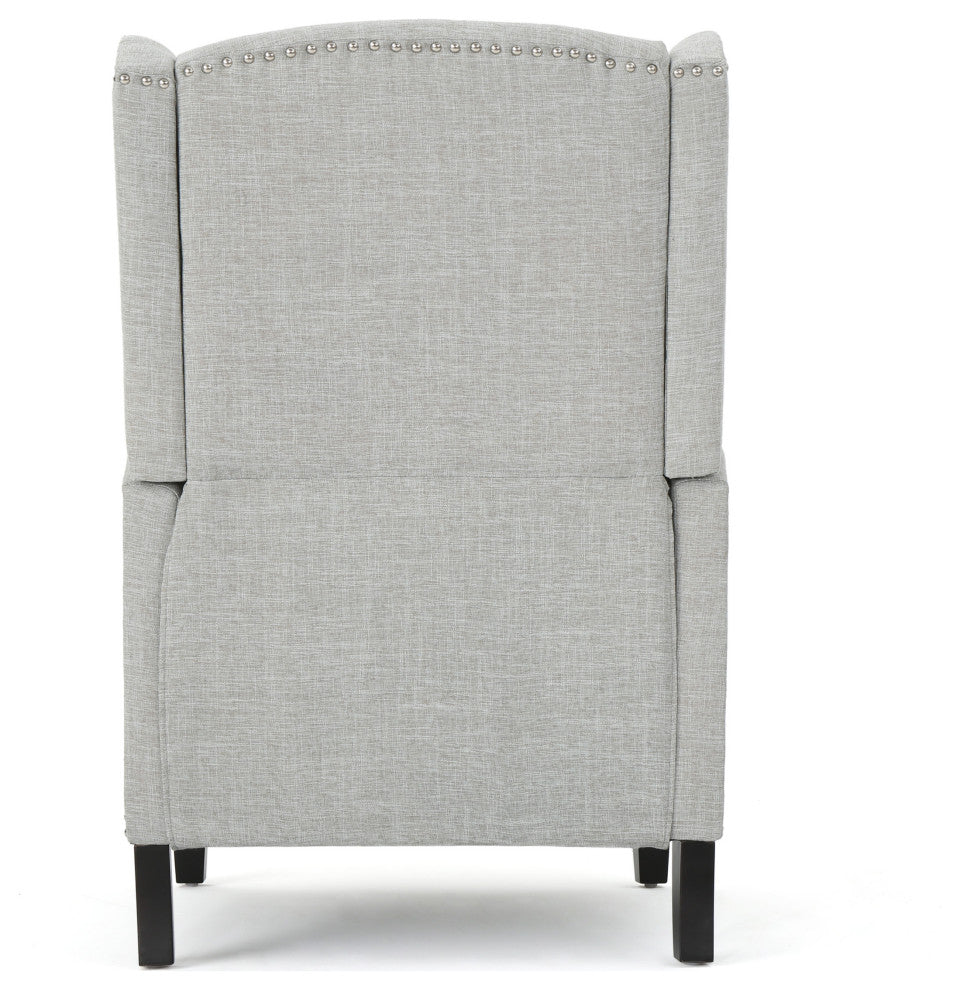 GDF Studio Corbin Fabric Recliner, Set of 2, Gray Moss and Dark Brown