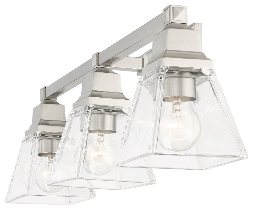 Livex Lighting Mission 3 Light Brushed Nickel Vanity Sconce
