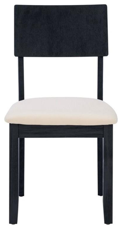Linon Jordan Wood Set of Two Dining Chairs in Dark Charcoal Gray