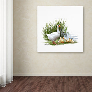 The Macneil Studio 'Goose With Young' Canvas Art, 18"x18"