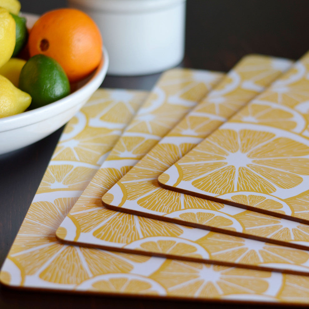 4 Piece Citrus Board Placemat Set
