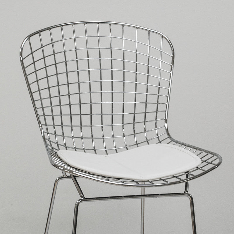 EZ Mod Chrome Wire Counter Barstool, White