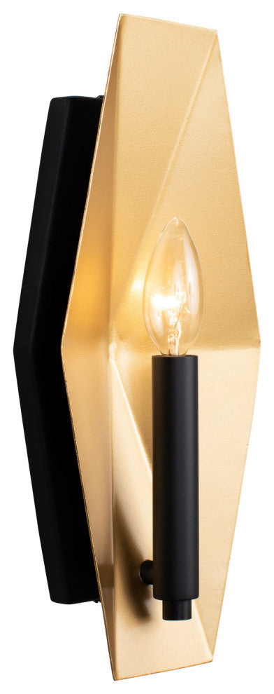 .-     Malone 1-Lt Sconce - Matte Black/French Gold