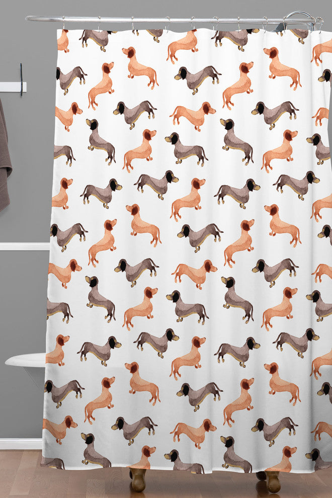 Deny Designs Wonder Forest Darling Dachshunds Shower Curtain