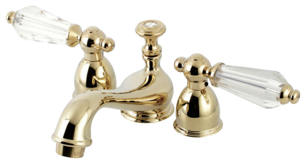 Kingston Brass Mini-Widespread Bathroom Faucet With Brass Pop-Up, Polished Brass