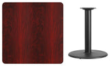 Square Mahogany Table Top XU-MAHTB-3636-TR24-GG