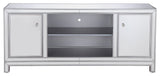 60" Mirrored Tv Stand, Antique Silver