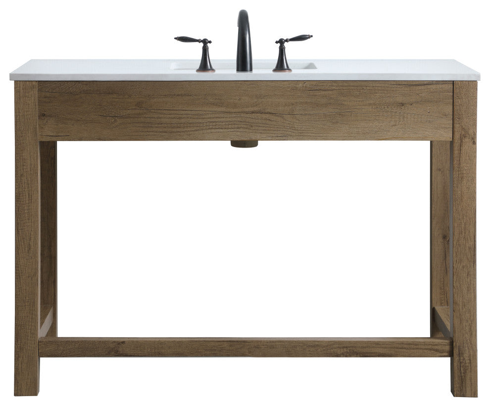 48" ADA Compliant Bathroom Vanity, Natural Oak