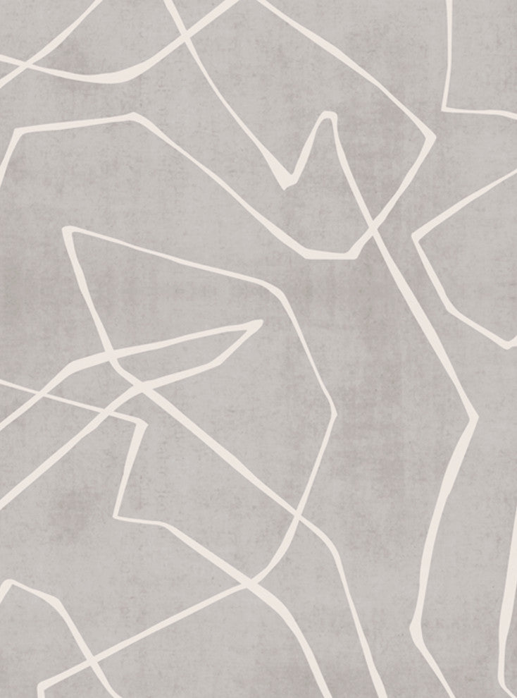 Entangled Lines Textured Look Vinyl Peel and Stick Mural, Gray, 24"x108", 6 Pack