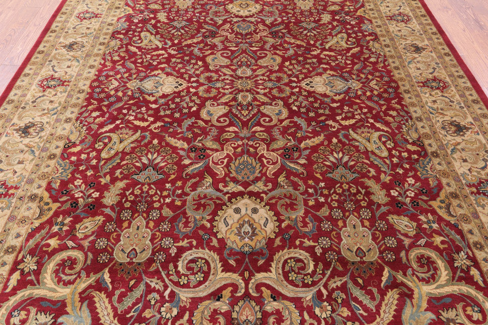 Persian Tabriz Hand-Knotted Wool Rug 8' 4" X 11' 7" - Q12137
