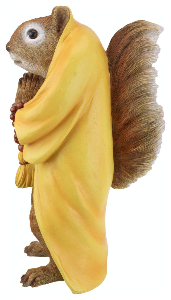 Sensei Monk Zen Garden Squirrel Statue