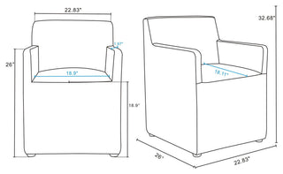 Manhattan Comfort Anna Square Dining Armchair
