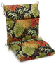 20"x42" Spun Polyester Outdoor Squared Seat/Back Chair Cushion, Tropique Raven