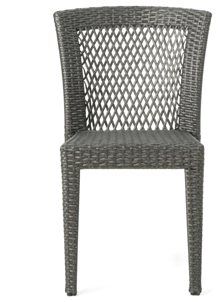 GDF Studio 9-Piece Herman Outdoor Wicker Dining Set, Gray