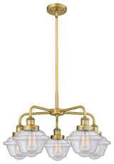 Innovations Oxford 5 24.5" Chandelier Brushed Brass