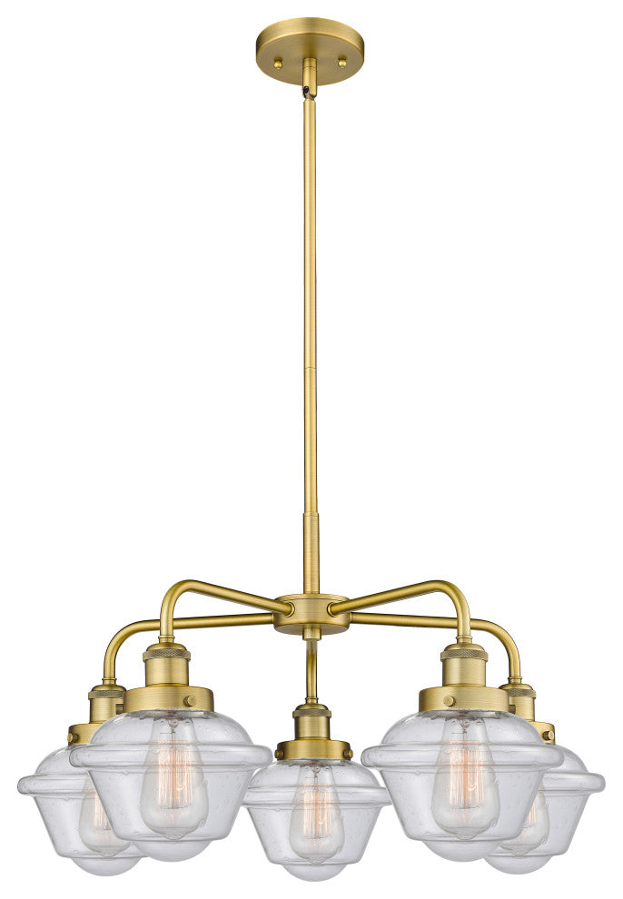 Innovations Oxford 5 24.5" Chandelier Brushed Brass
