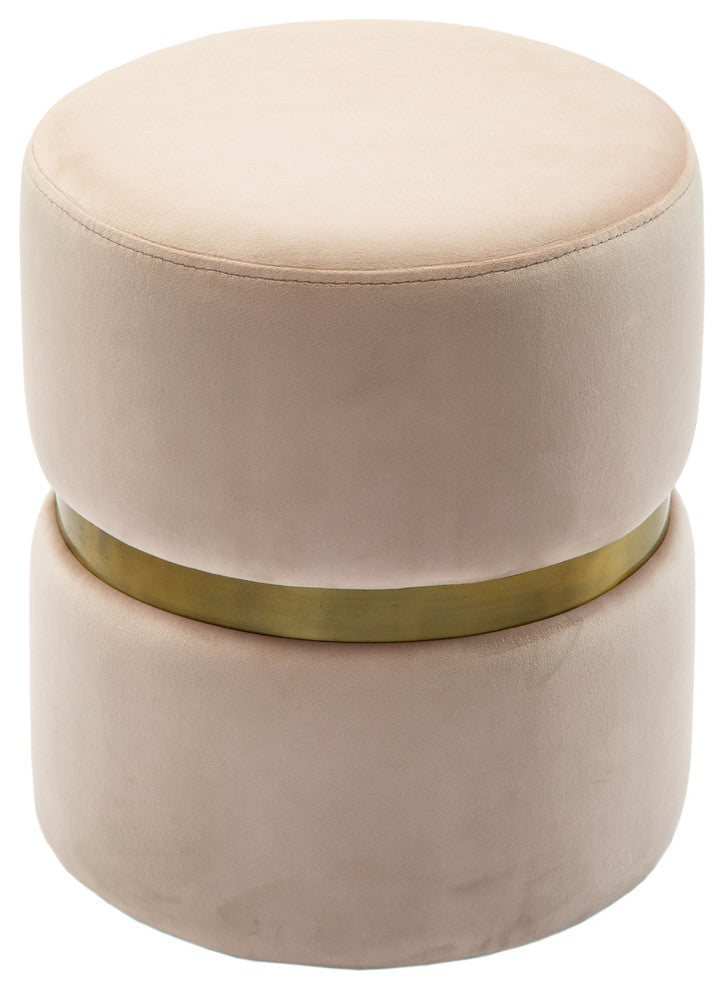 TOV Furniture Yamma Blush Velvet Ottoman