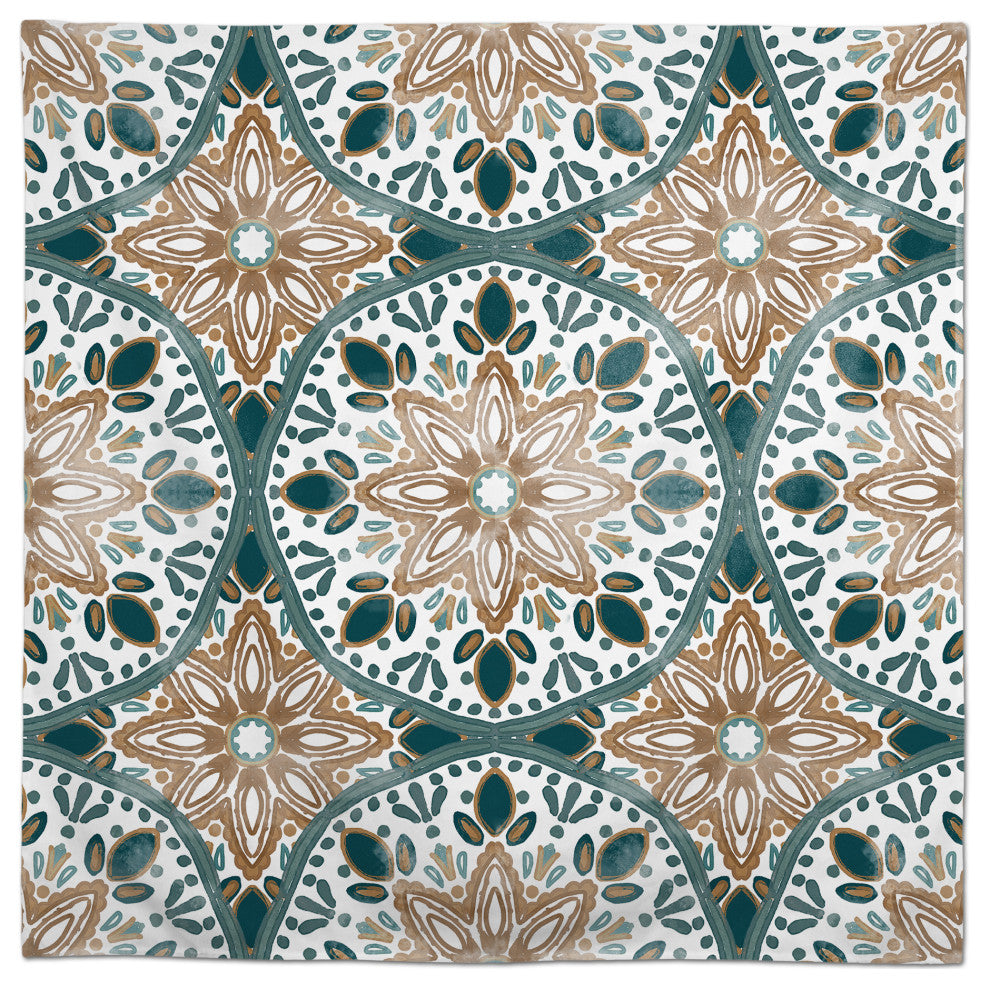 Faded Medallion Pattern 58x58 Tablecloth