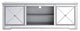 Elegant MF60172S Modern 72" Mirrored Tv Stand, Antique Silver