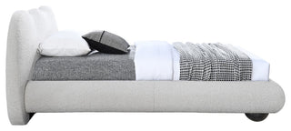 Hyde Boucle Fabric Upholstered Bed, Cream, Twin