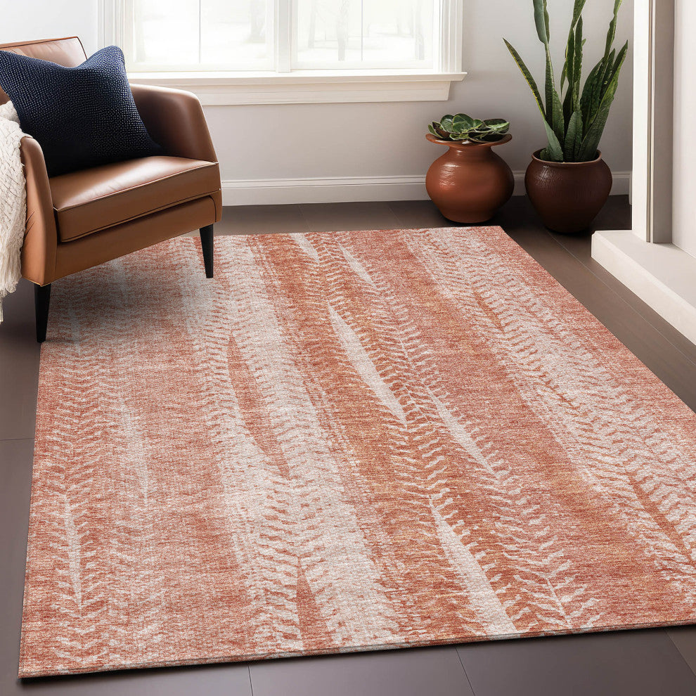 Premium Machine Washable Mayfield AMF694 Coral 8' x 10' Rug