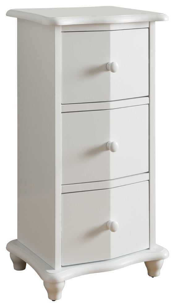 Jackson 3 Drawer Wooden Storage Accent Chest, White
